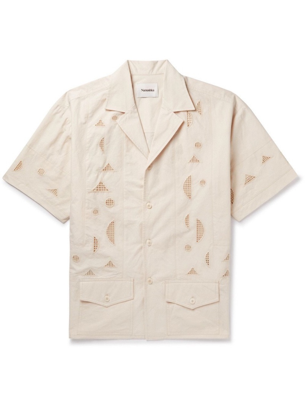 Nanushka - Naz Camp-Collar Embroidered Cotton-Poplin Shirt - Neutrals - Large